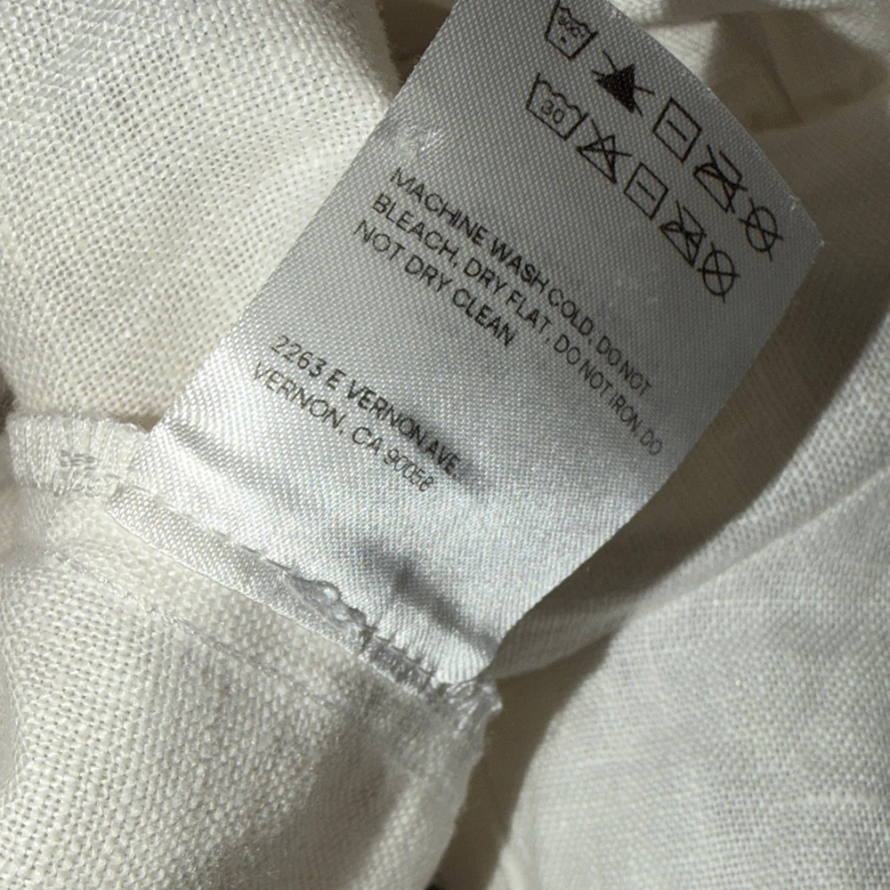 Reformation Linen Cream Ruffle Crop Blouse - Picture 9 of 12